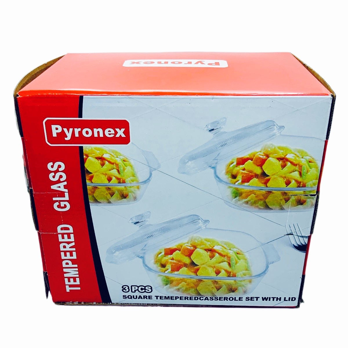 Square Clear Casserole Set Clear Set Of 3 - Image 2