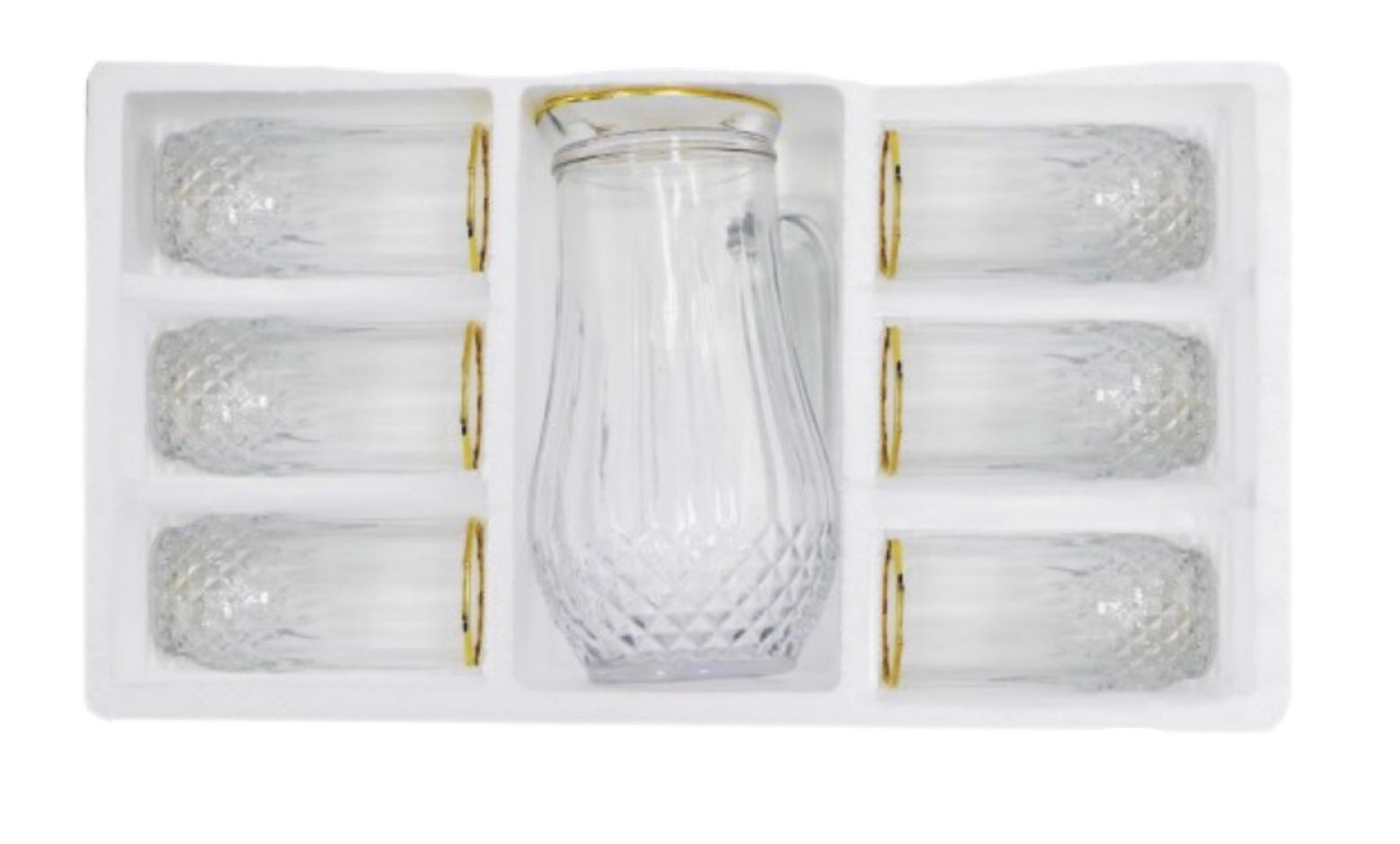 Concord Water Set With Gold Line Gold Set Of 7 - Image 2