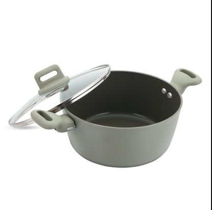 Zoya Stockpot Set With Glass Lid Forged Aluminium Body Ceramic Non Stick Coating Induction Ready - Image 6