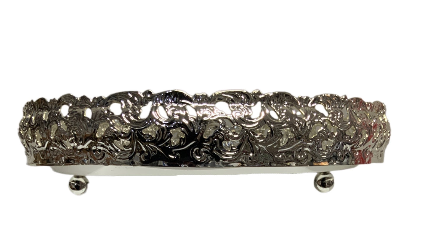 Silver Paandan Tray Round With Ball Feet Silver - Image 2