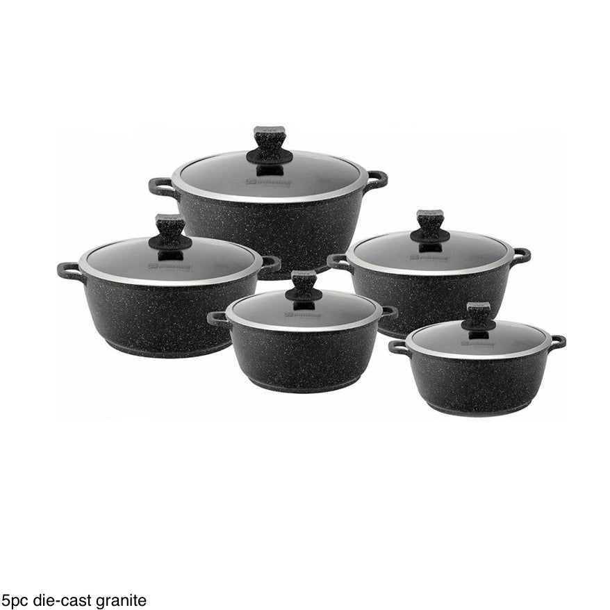 Sq Professional Die Cast Non Stick Cookware Set Granite Set Of 5 - Image 1