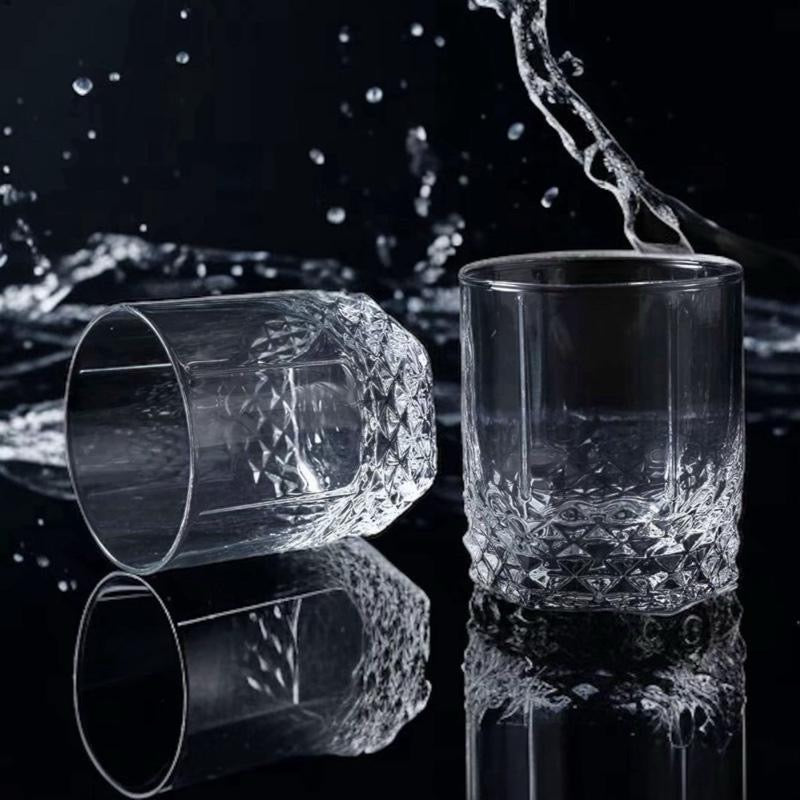 Glasses Clear Drinking Glasses Diamond Like Pattern Clear Set Of 6 320ml - Image 4