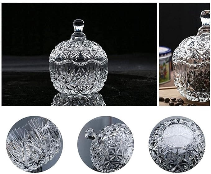 Glass Candy Bowl Set With Tray Set Of 3 - Image 4