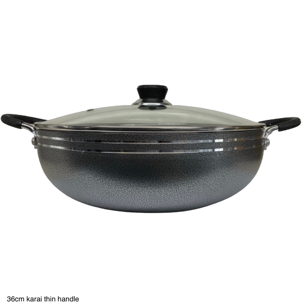 Mastercook Non Stick Wok / Karai With Lid LID36CM 36cm - Image 1