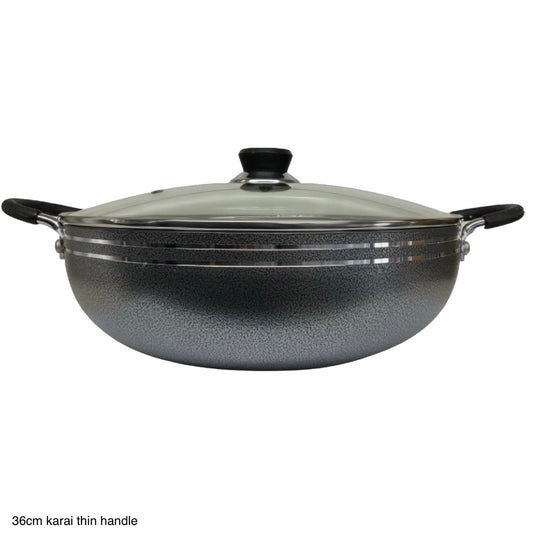 Mastercook Non Stick Wok / Karai With Lid LID36CM 36cm - Image 1