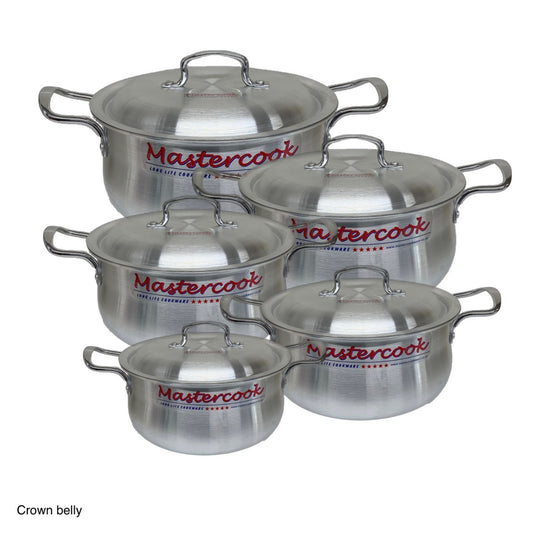 Mastercook Aluminium Crown Belly Pot Cookware Set Of 5 - Image 1