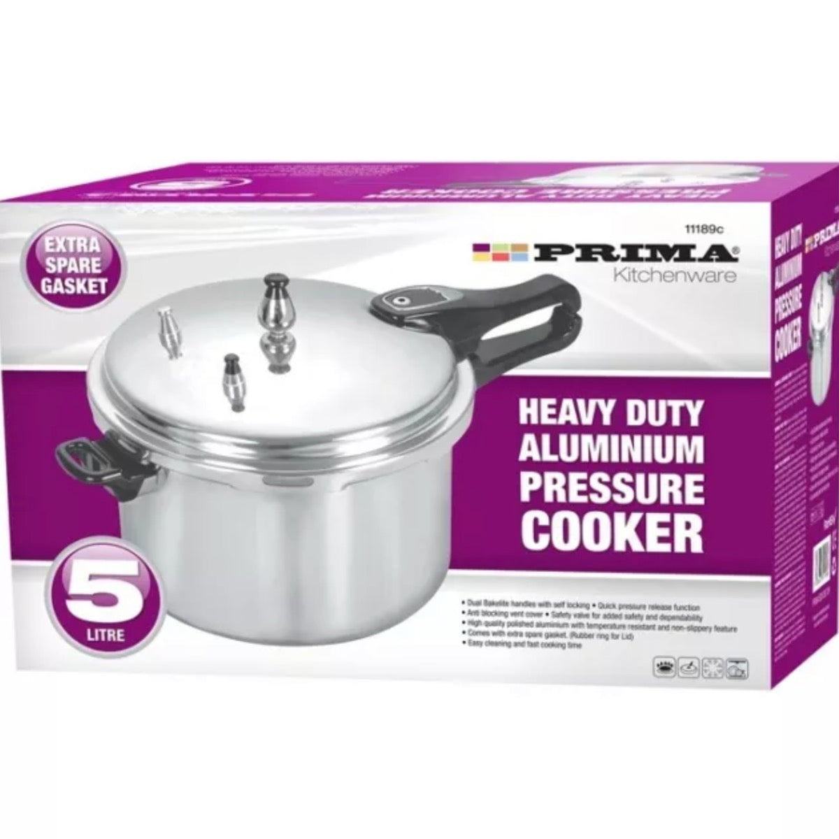 Heavy Duty Aluminium Pressure Cooker 5l - Image 2
