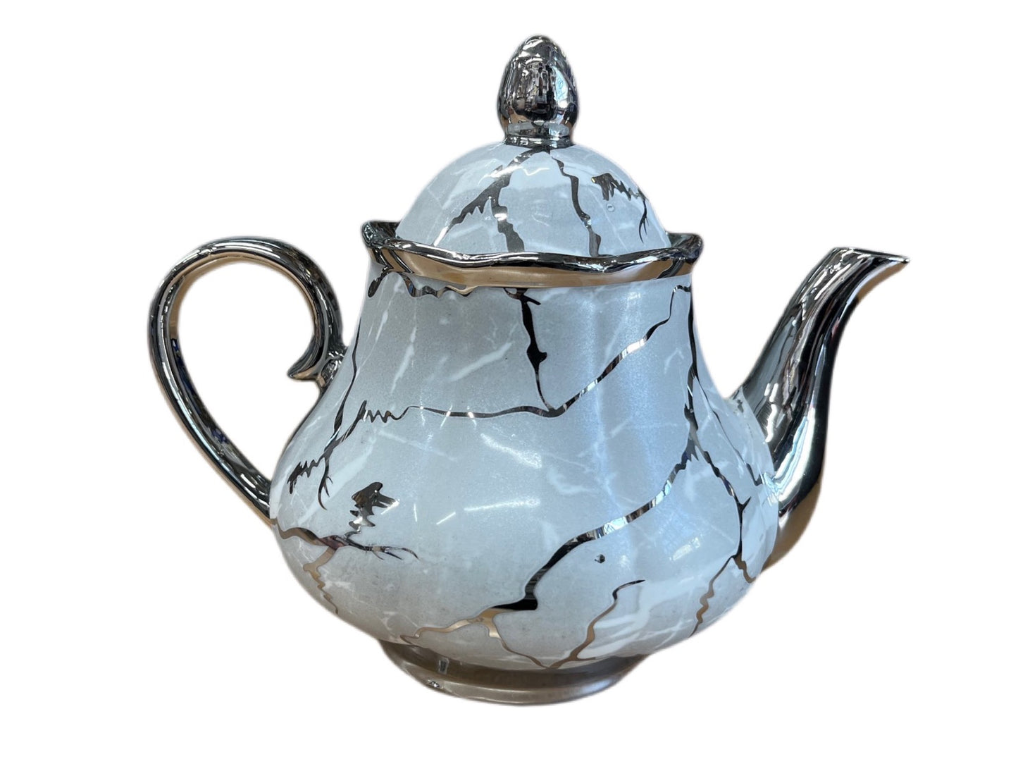 Silver Line Tea Set With Stand SET14PC Silver Set Of 14 - Image 2