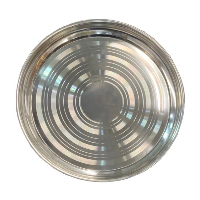 Stainless Steel Round Serving Tray Platter / Indian Thali THALI50CM 50cm - Image 1