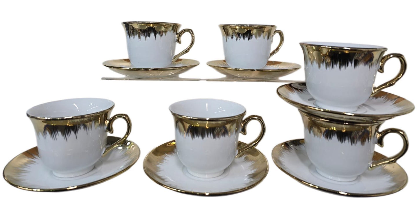 Tea Set Gold Pattern Gold Set Of 12 - Image 2