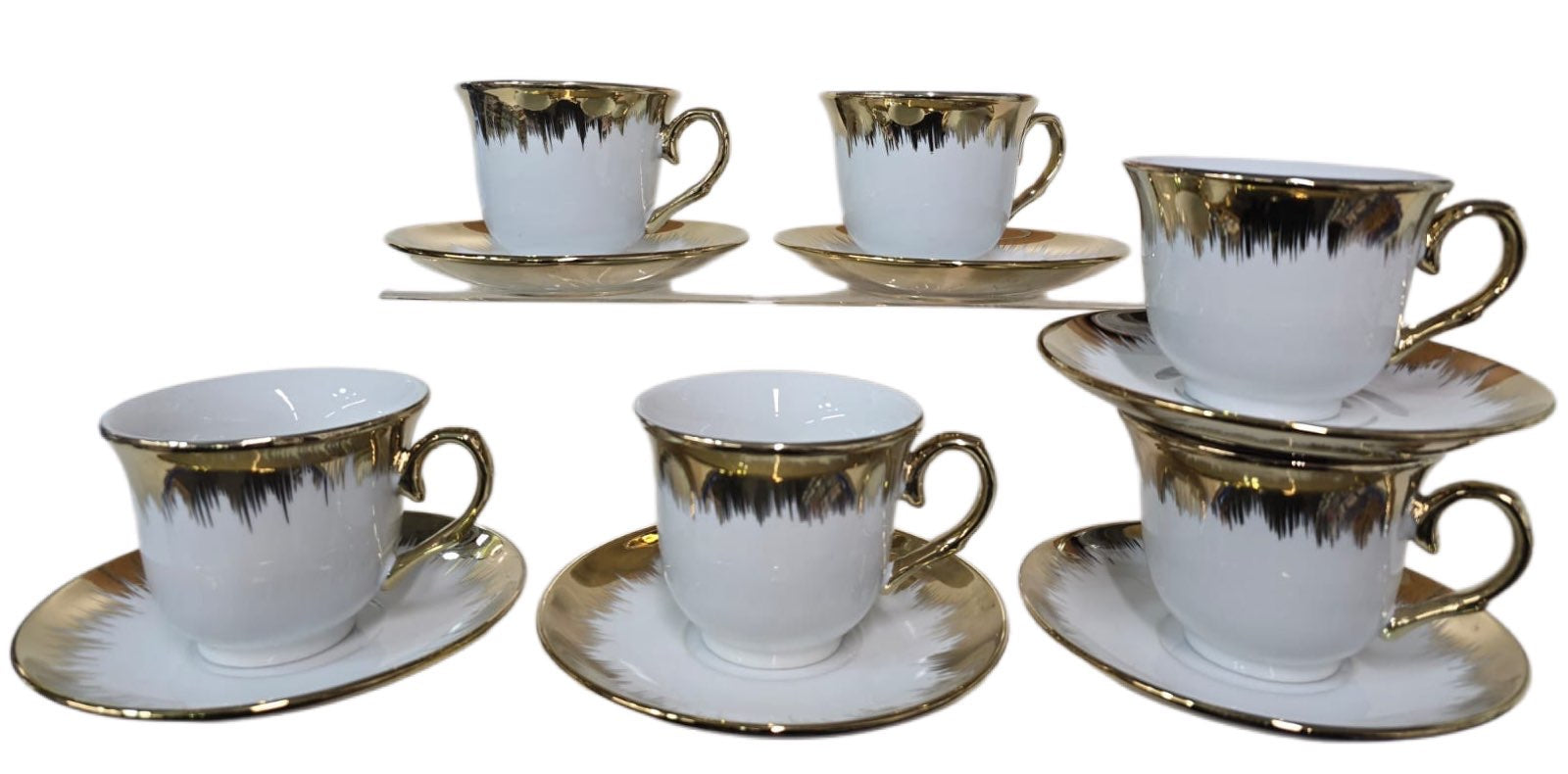 Tea Set Gold Pattern Gold Set Of 12 - Image 2