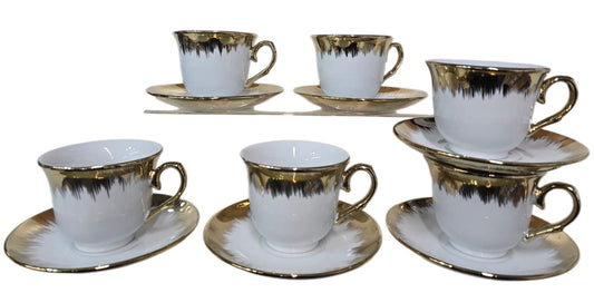 Tea Set Gold Pattern Gold Set Of 12 - Image 2