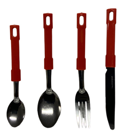 Red Cutlery Set With Stand SET24PC Red Set Of 24 - Image 2