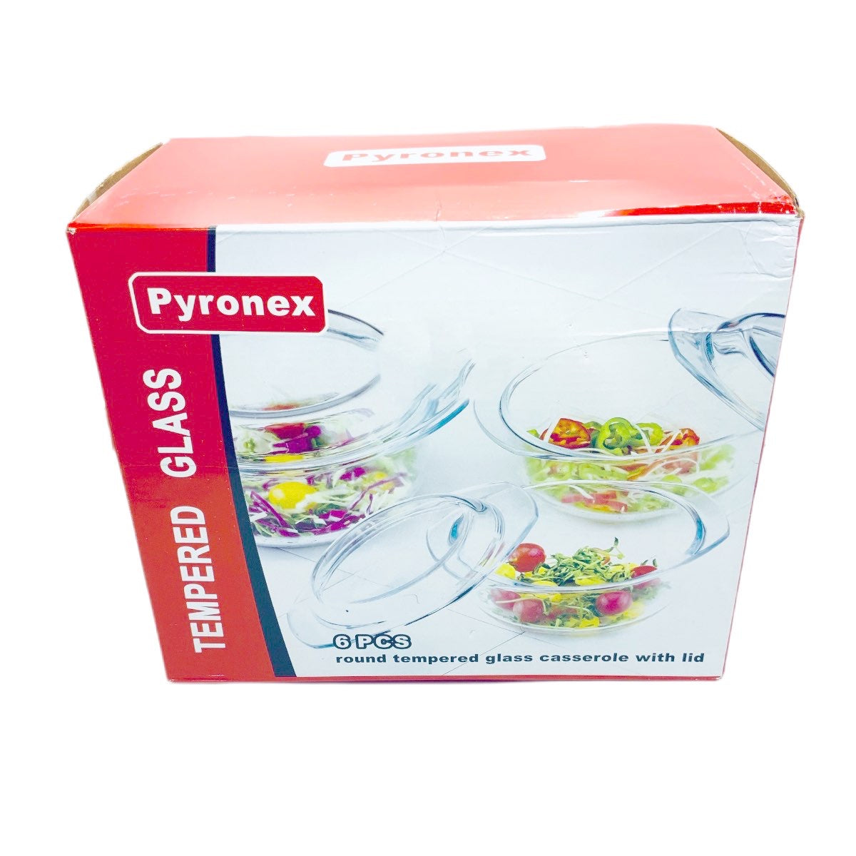 Round Clear Casserole Set Clear Set Of 3 - Image 2