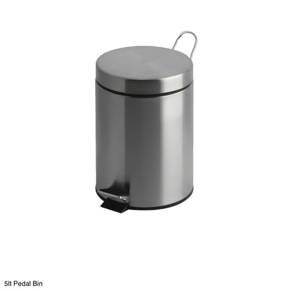 Stainless Steel Chrome Finish Pedal Bin 5l - Image 1