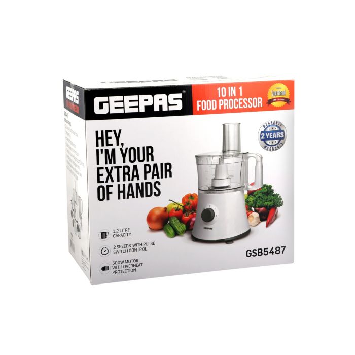 Geepas 500W 1 Food Processor GEEPAS500W 10in - Image 2