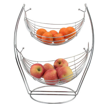 2 Tier Swing Fruit Basket Chrome - Image 3