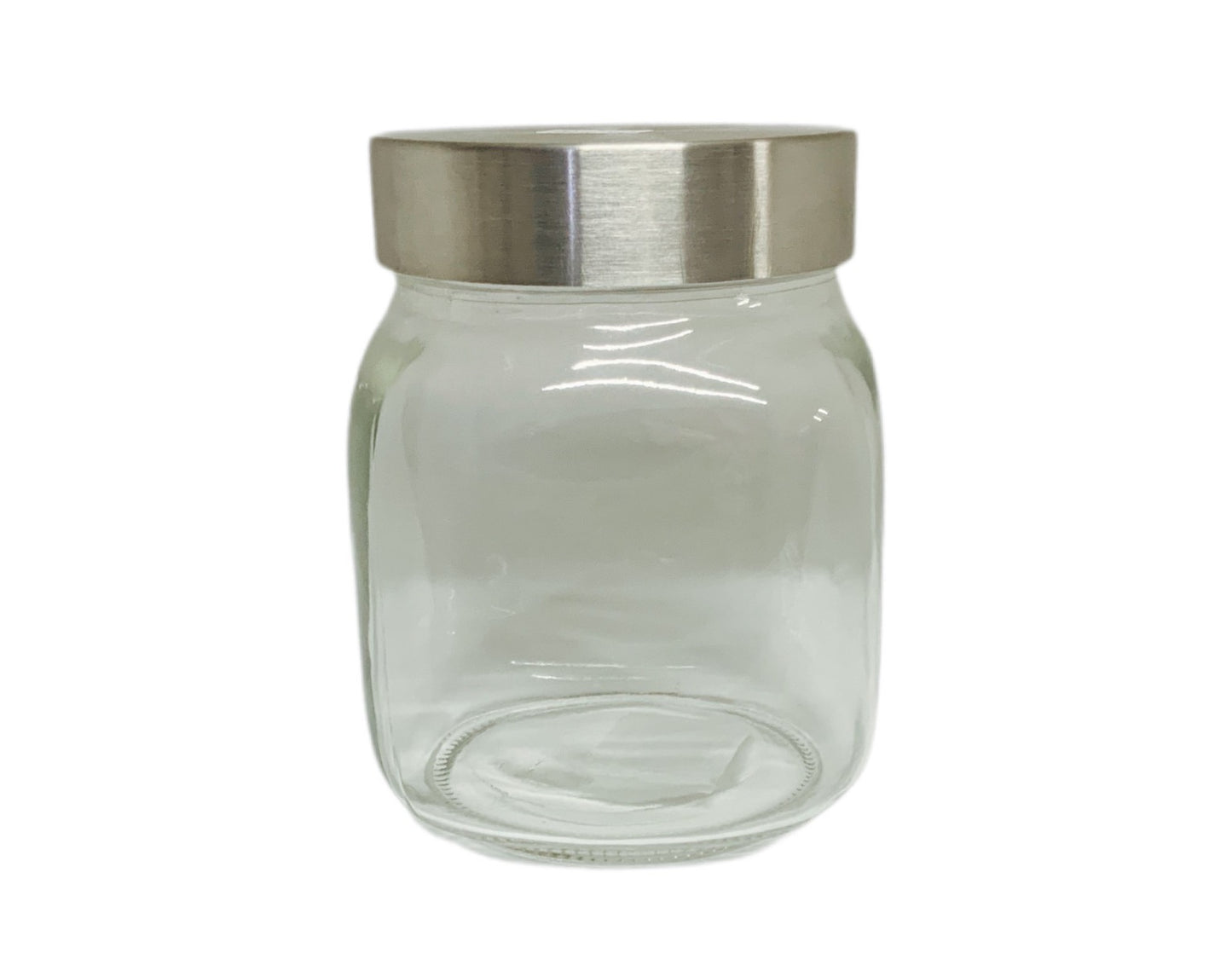 Square Glass Jar With Silver Lid LID500ML Silver 500ml - Image 1