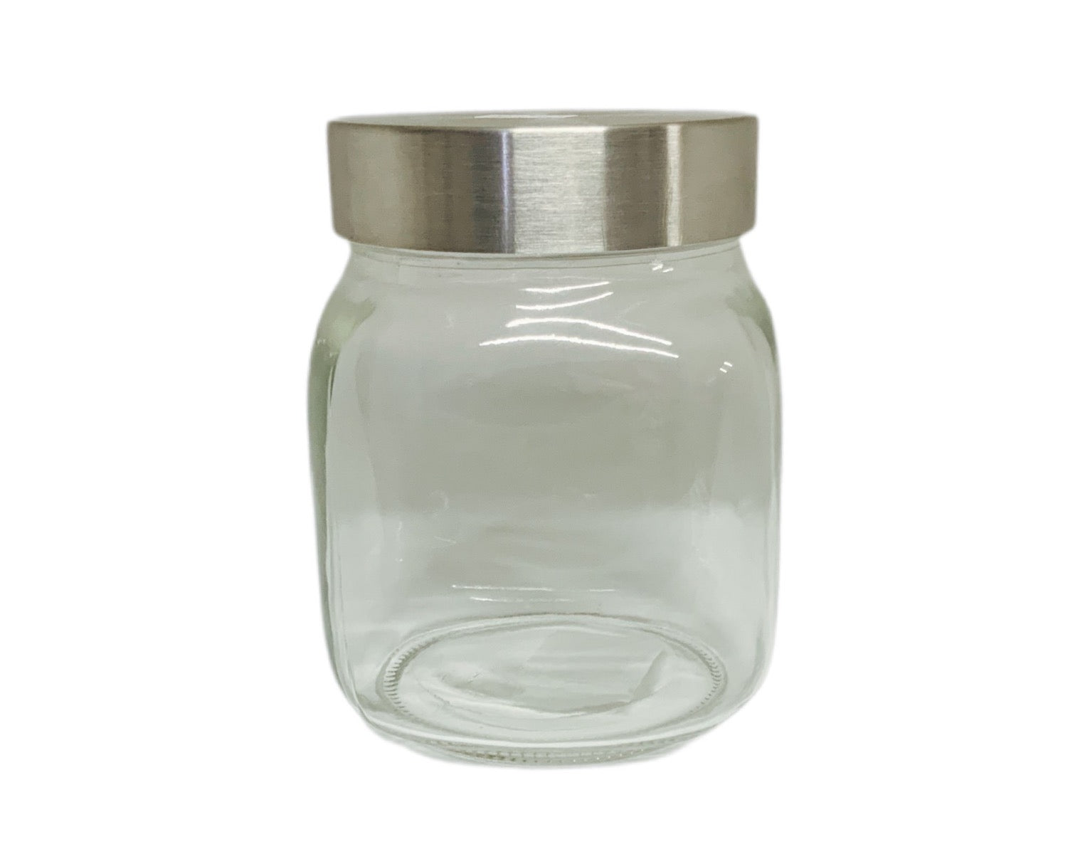 Square Glass Jar With Silver Lid LID500ML Silver 500ml - Image 1