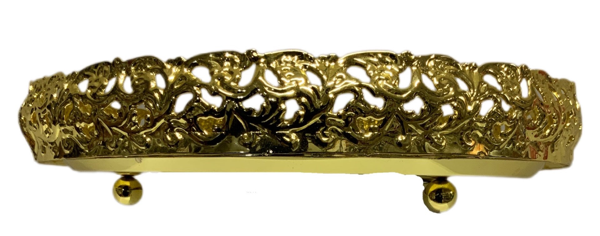 Gold Paandan Tray Round With Ball Feet Gold - Image 2