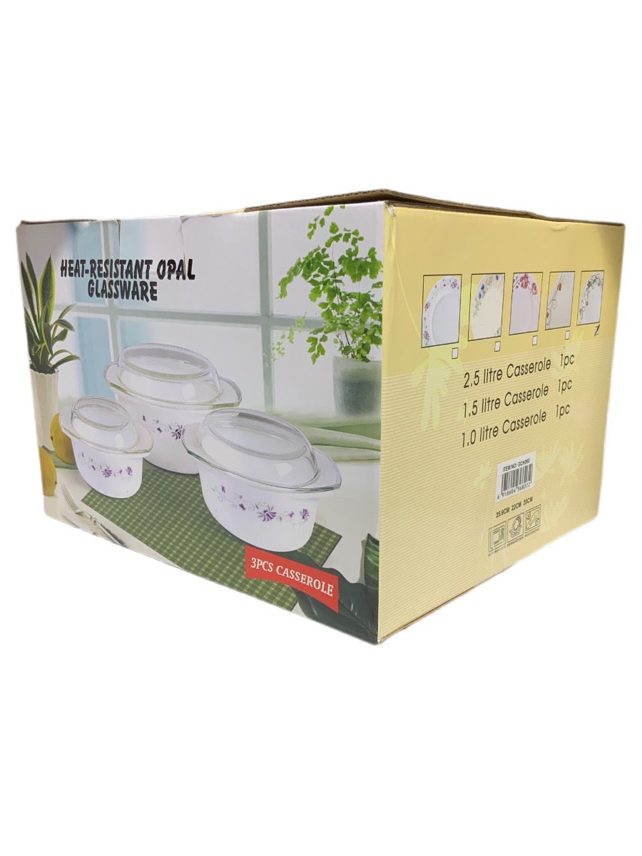 Rose Round Opal Casserole Set Set Of 3 - Image 2