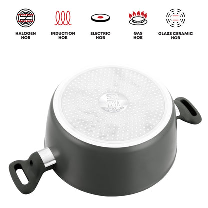 Zoya Stockpot Set With Glass Lid Forged Aluminium Body Ceramic Non Stick Coating Induction Ready - Image 11