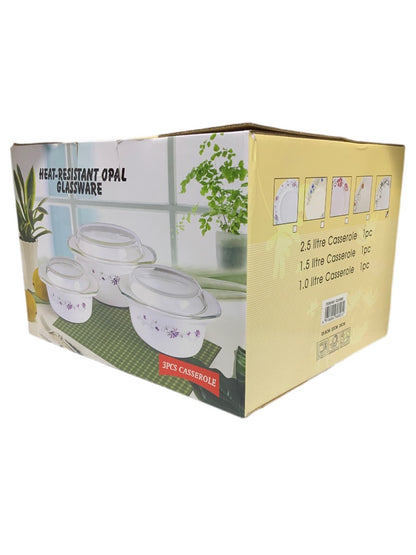 Funel Round Opal Casserole Set Set Of 3 - Image 2