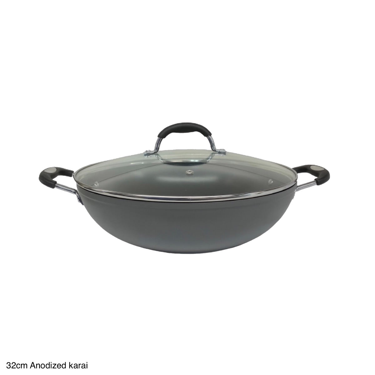 Mastercook Non Stick Hard Anodized Wok / Karai KARAI32CM 32cm - Image 1