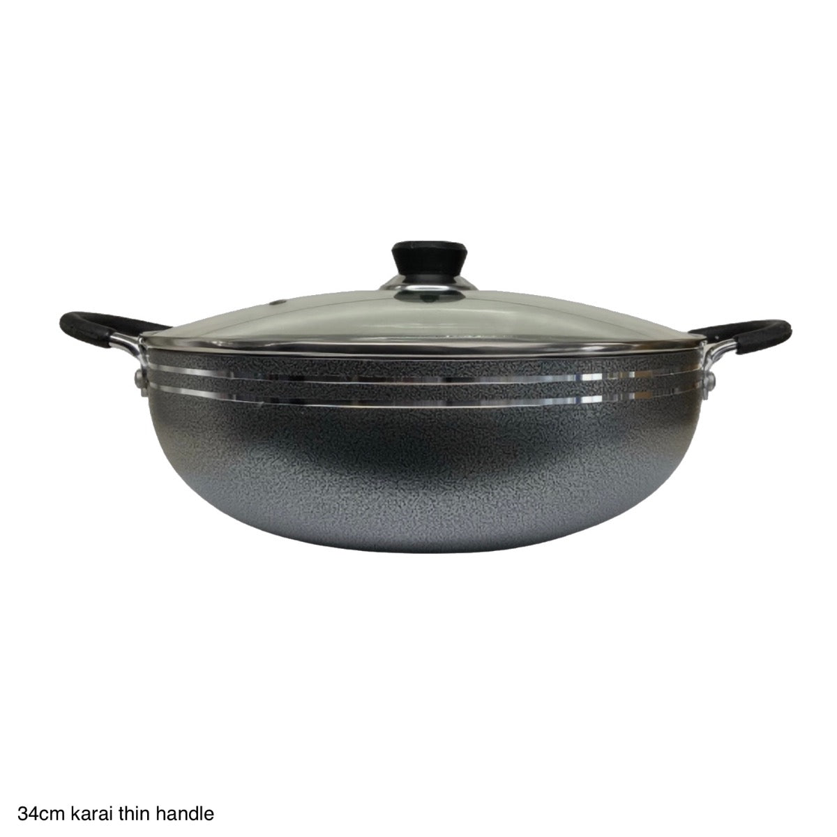 Mastercook Non Stick Wok / Karai With Lid LID34CM 34cm - Image 1