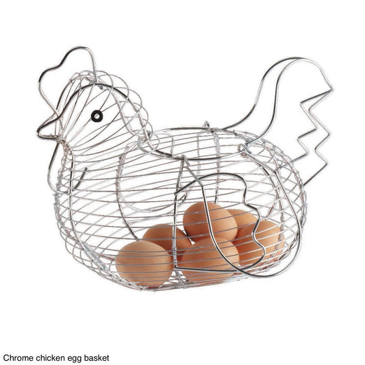 Chrome Chicken Egg Basket - Image 1