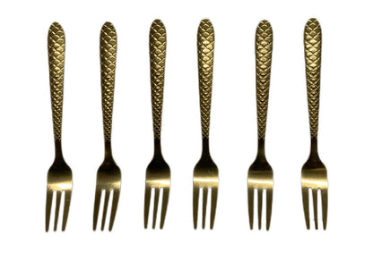Gold Fork Mini Pack Of 6 Gold - Image 1