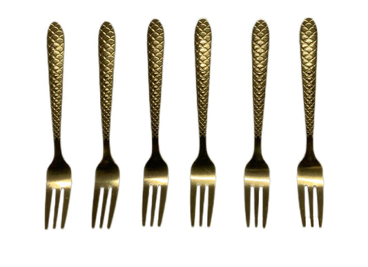Gold Fork Mini Pack Of 6 Gold - Image 1