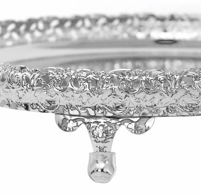 Silver Paandan Tray Round With Ball Feet Large Silver - Image 3