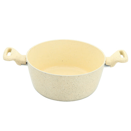 Zoya Ceramic Non-Stick Stockpot 4 Piece Set with Glass Lids – Forged Aluminium, Induction Ready