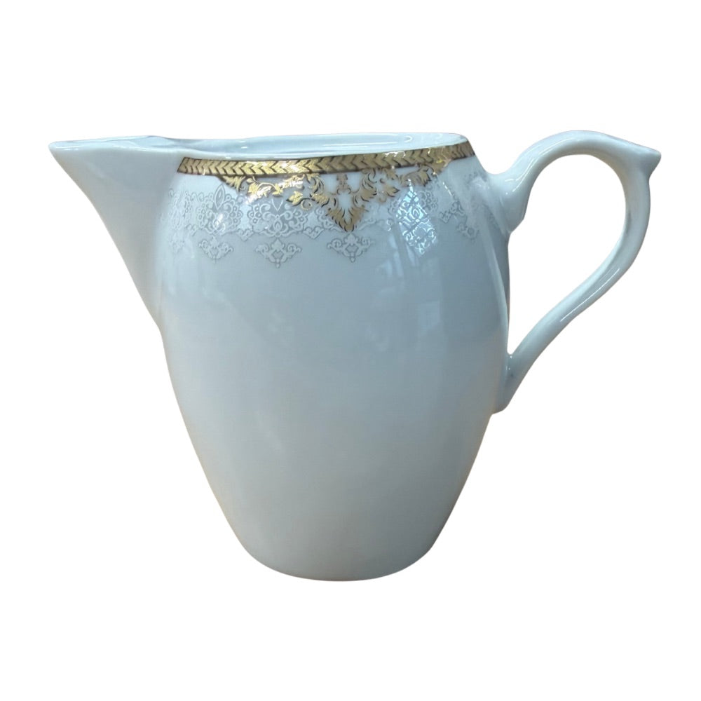 15PC gold design Porcelain Tea Set with 6 Cups Saucers Teapot Sugar Pot & Milk Jug