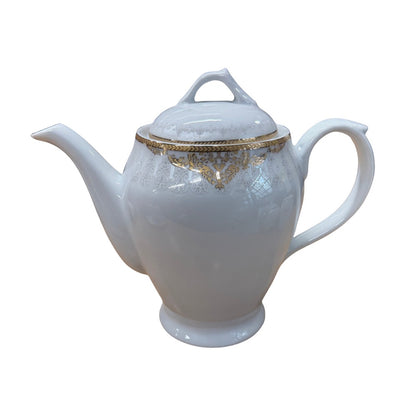 15PC gold design Porcelain Tea Set with 6 Cups Saucers Teapot Sugar Pot & Milk Jug
