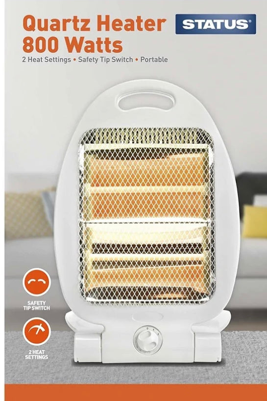 Status 800W Quartz Heater 2 Heat Setting Safety Tip Switch - Image 2