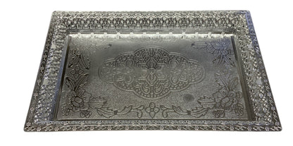Silver Plastic Tray Silver - Image 1