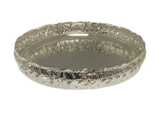 Silver Paandan Tray Round With Ball Feet Silver - Image 1