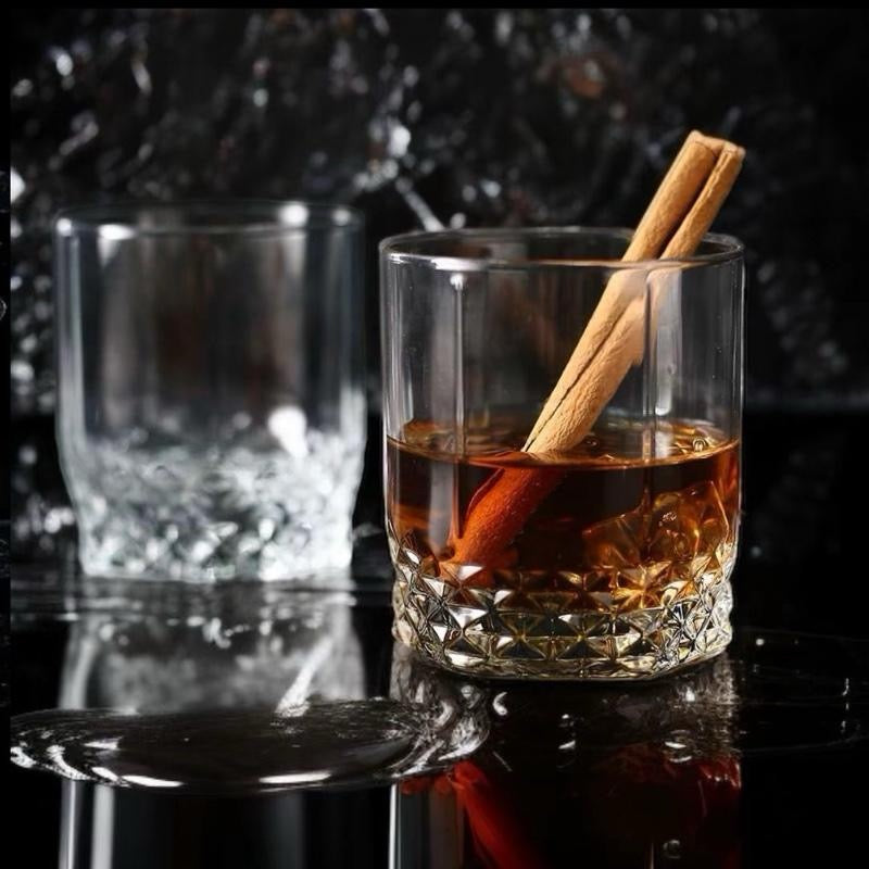 Glasses Clear Drinking Glasses Diamond Like Pattern Clear Set Of 6 320ml - Image 3