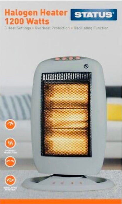 Status Halogen Heater 1200W 3 Heat Setting Overheat Protection HEATER1200W - Image 3