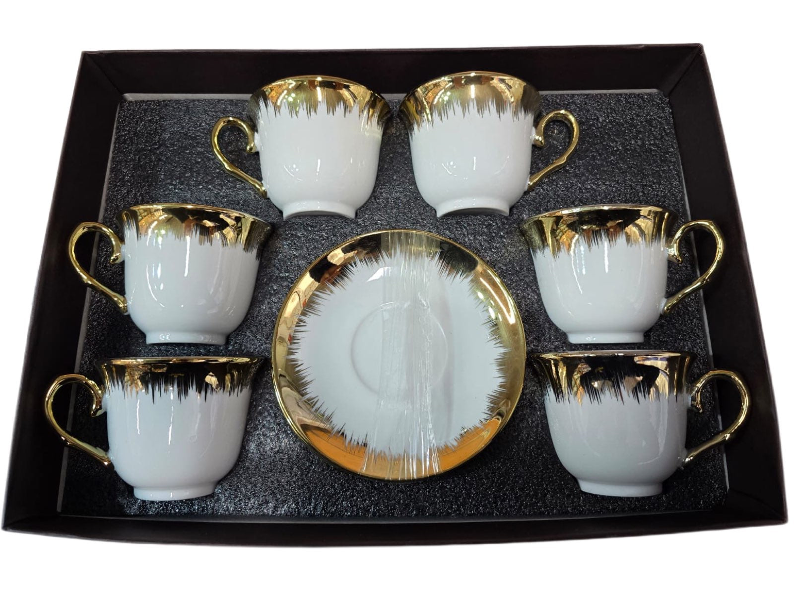 Tea Set Gold Pattern Gold Set Of 12 - Image 1