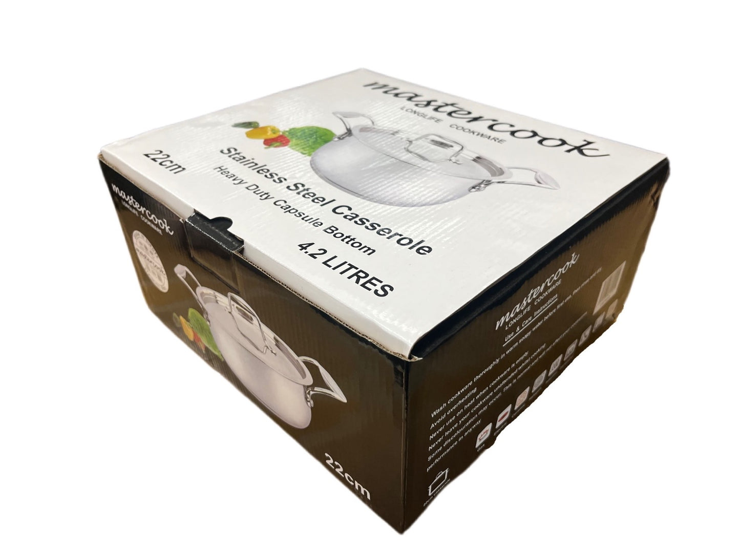 Mastercook Stainless Steel Casserole With Lid 22cm - Image 2