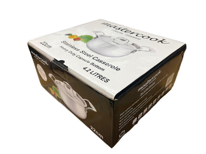 Mastercook Stainless Steel Casserole With Lid 22cm - Image 2