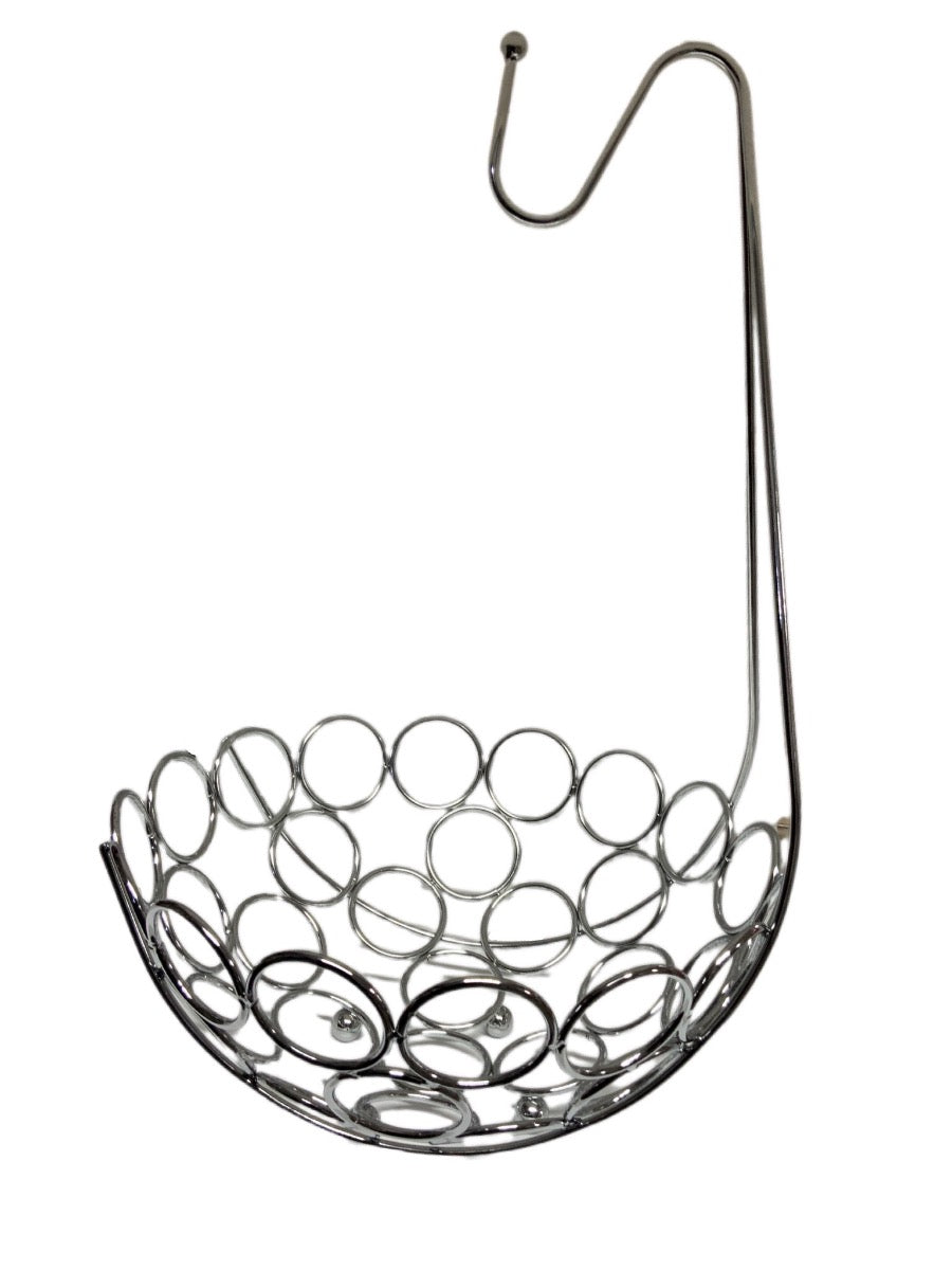 Silver Fruit Basket With Banana Holder Silver - Image 1