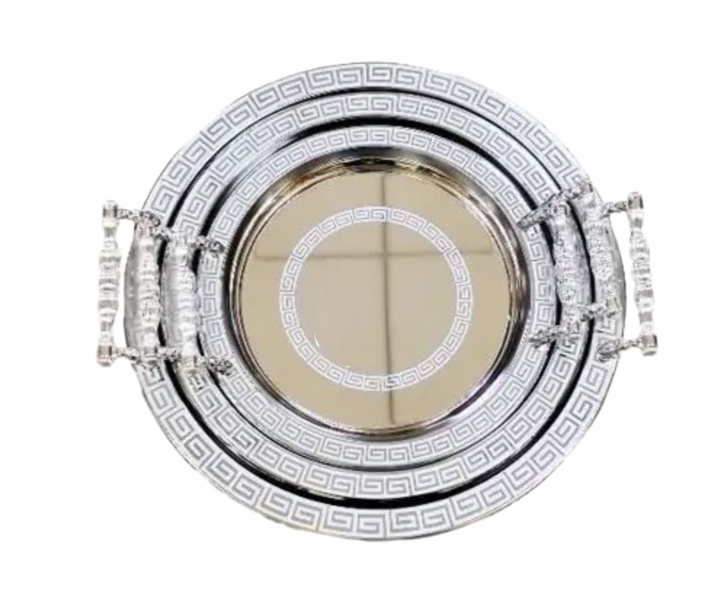 Silver Serving Tray Round Silver Set Of 3 - Image 1