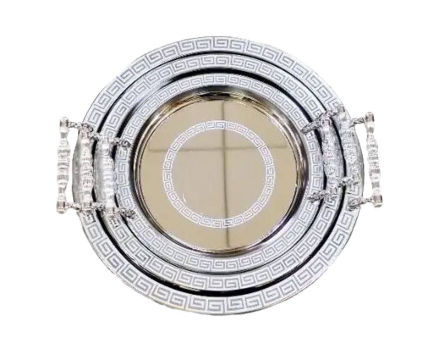 Silver Serving Tray Round Silver Set Of 3 - Image 1