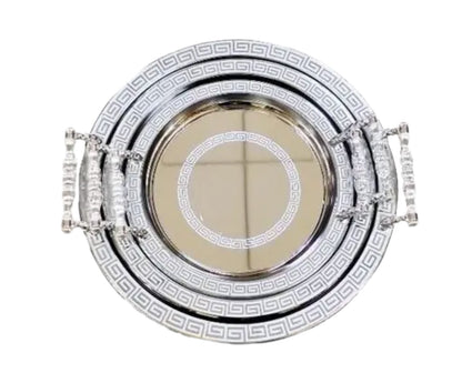 Silver Serving Tray Round Silver Set Of 3 - Image 1