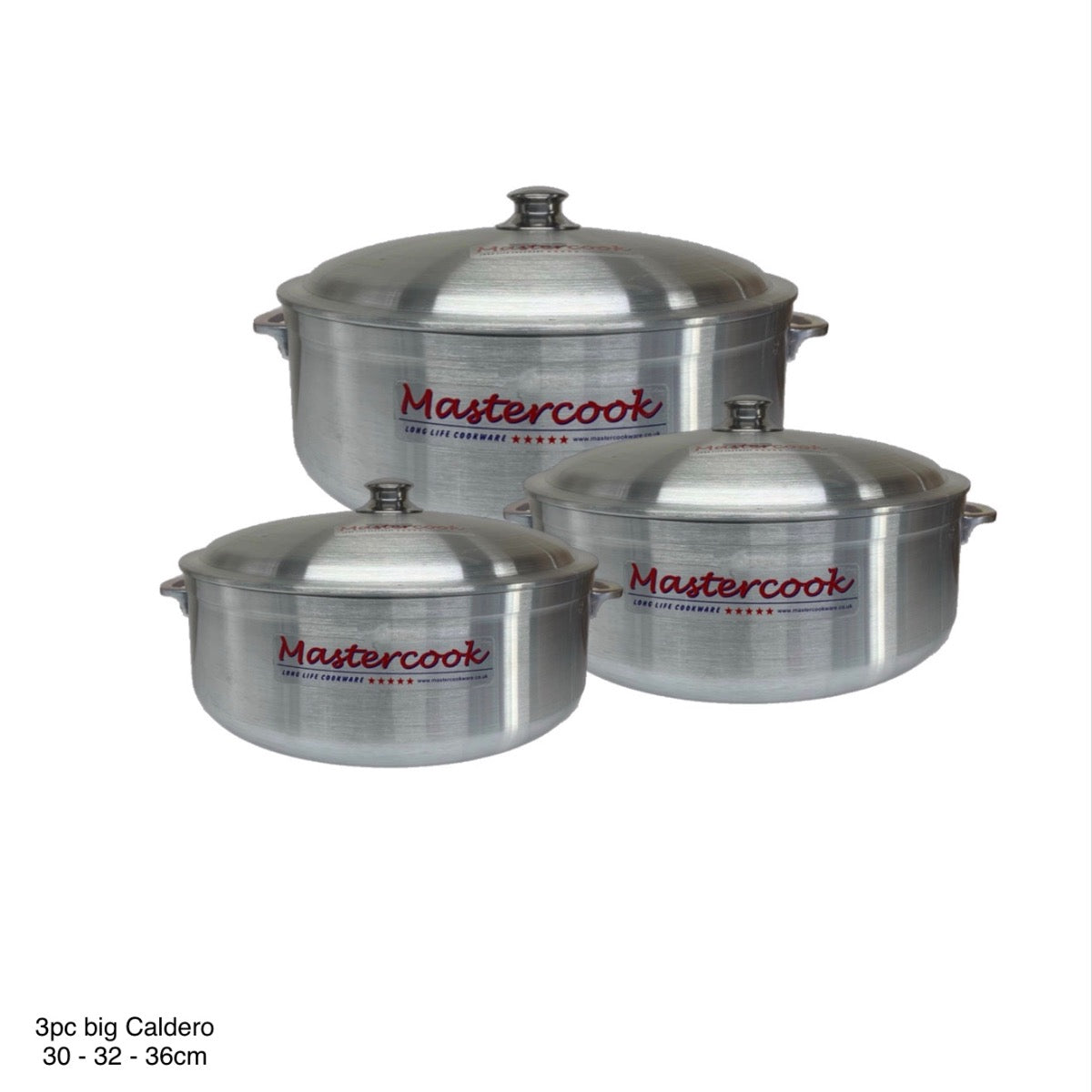 Mastercook Pots Mastercook Aluminium Caldero Cookware Set Of 3 – Bismillah Gift Center