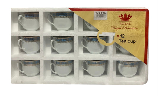Blue Porcelain Tea Cups PORCELAIN12 Blue Set Of 12 - Image 1